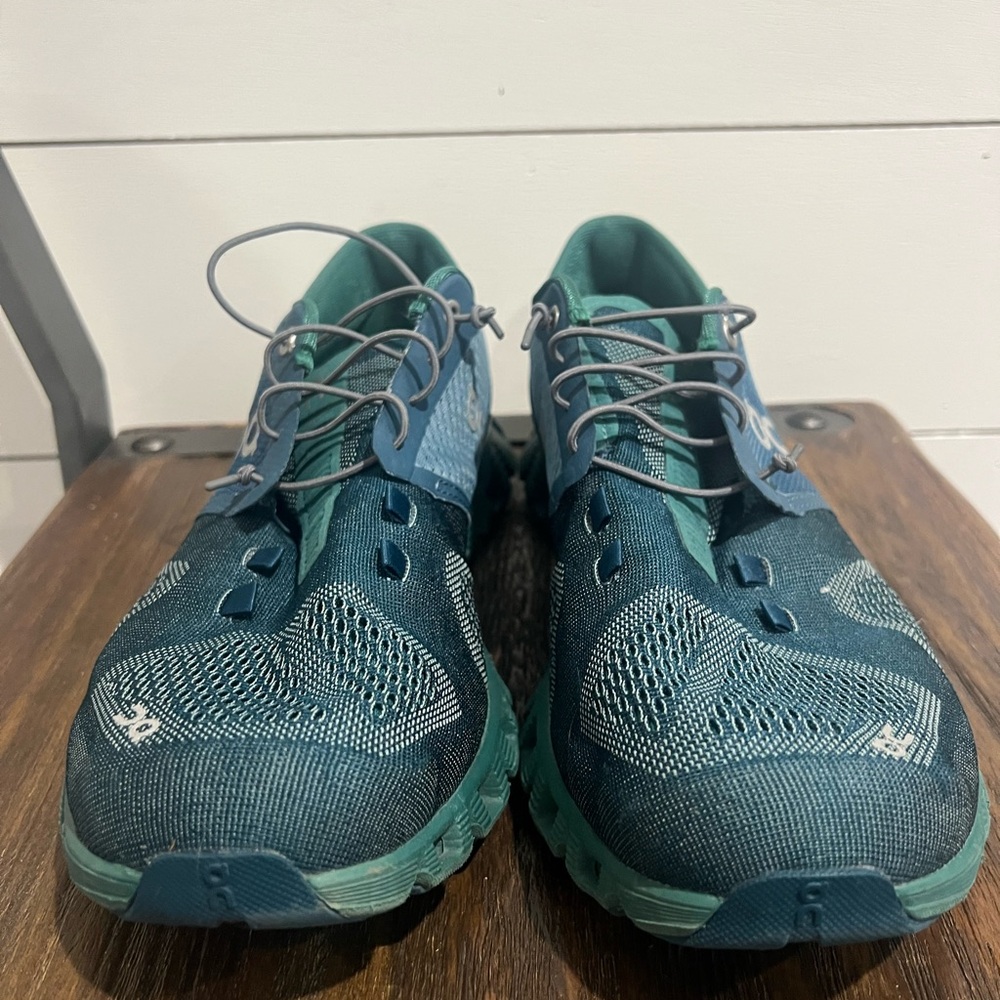 On Running Men's Teal and Navy Athletic Shoes - Picture 2 of 5